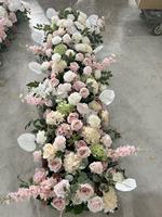 H-999 Chemin de table personnalisable en fleurs artificielles pour mariage, décorations florales en soie, arrangements floraux de mariage en gros