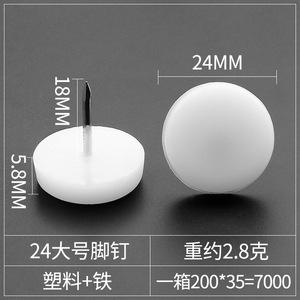 Thickened Anti-Slip White Modern Simple Nylon Furniture Base <b>Nails</b> <b>Table</b> and Chair Foot Pads GQK GW2571603 - Product Image 3