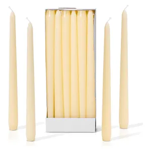 Confezione da 12 candele coniche lunghe avorio non profumate alte 10 pollici all'ingrosso per candelieri tavolo da pranzo natale