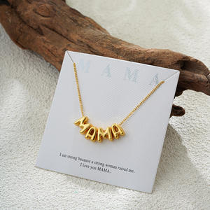 Collier Maman, Collier Lettre Plaqué <span class=keywords><strong>Or</strong></span> 18K, Cadeau Assorti Mère et Fille Délicat pour Nouvelle Maman, Cadeau Fête des Mères, Cadeaux Maman - Product Image 2