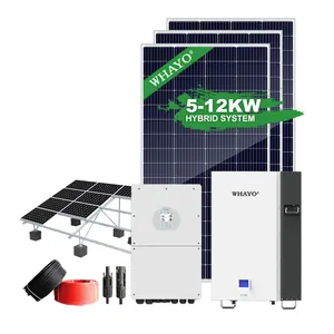 Complete Set Solar Energy power storage System 5000W 3KW 6KW 8KW 10KW hybrid solar panel electric power generation kit