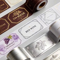 Etiqueta Personalizada para Vino, Segura para Alimentos, Duradera, Holográfica, Ecológica, Resistente al Agua y al Aceite, con Estampado Dorado en Caliente, Cumple con la Normativa de la FDA