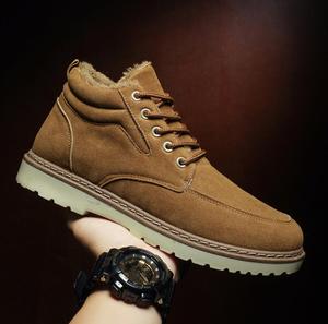 Men's Shoes New Winter Style Plush and Thick High Top Cotton Shoes Men's Outdoor Anti slip Work <strong>Clothes</strong> Cotton <strong>Boots</strong> - Product Image 6
