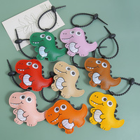 Porte-clés dinosaure en cuir créatif, pendentif de sac à dos en cuir PU, figurine de crocodile de dessin animé pour étudiant