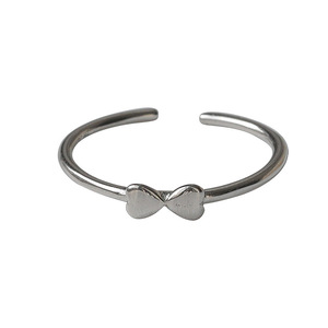 Women's Bow <b>Ring</b> <b>Adjustable</b> Opening Minimalist Style Silver Gold Everyday Wear Jewelry - Product Image 5