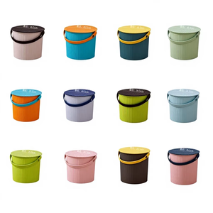 Plastic Thickened Sitable Stool Colorful Bath Water <strong>Bucket</strong> for Household Bathroom - Product Image 6