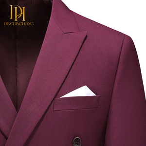 <span class=keywords><strong>Traje</strong></span> de dos piezas con doble botonadura grande rojo <span class=keywords><strong>vino</strong></span> para <span class=keywords><strong>hombre</strong></span>, pantalones de <span class=keywords><strong>Color</strong></span> sólido, <span class=keywords><strong>traje</strong></span> para <span class=keywords><strong>hombre</strong></span> - Product Image 3