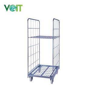 गोदाम रसद धातु स्टील वायर मेष <span class=keywords><strong>2</strong></span> पक्षों भंडारण रोल पिंजरे ट्राली - Product Image 2