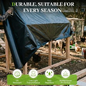 Bâche plastique 6 mil 10 pi x 25 pi, polyéthylène noir robuste, imperméable, barrière anti-mauvaises herbes, protection UV - Product Image 3