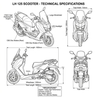 Nouveau design 2026 – Scooter 125CC/170CC avec freins à disque CBS avant/arrière, moto à essence Euro 5 pour le marché international