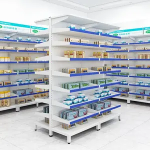 Prezzo di fabbrica in acciaio laminato a freddo su un lato espositori farmacia farmacia mobili supermercato scaffali con cassetti