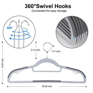 Cintres en gros pour vêtements humides et secs, antidérapants, en plastique, pour gagner de la place, Cabide - Product Image 2