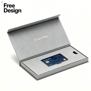 Manufacture Membership Card Rigid Box Rigid Cardboard Packaging Magnetic Credit Vip Card Gift Box Packaging With Insert - Product Image 1