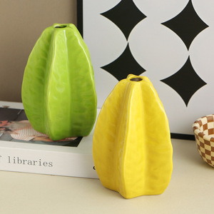 Jarrón <span class=keywords><strong>de</strong></span> Cerámica con Diseño Creativo <span class=keywords><strong>de</strong></span> <span class=keywords><strong>Carambola</strong></span>, Ecológico, Hecho a Mano, Estilo Art Deco, Decoración para Bodas, Hogar, Sala <span class=keywords><strong>de</strong></span> Estar, Comedor, Mesa - Product Image 3