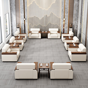 Sofá de oficina Zhong Biao de una plaza, cuero genuino JY-607D para salas de recepción y reuniones - Product Image 3