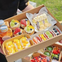 Boîte à Bento et Plateau Repas en Carton Ondulé Jetable avec Logo Personnalisé, Matériaux Recyclés, pour Plats à Emporter et Brunch, avec Couvercle