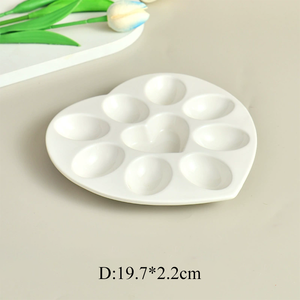 Bandeja Moderna Redonda de Cerámica Blanca con Forma Irregular para <span class=keywords><strong>Huevos</strong></span> Rellenos/Aperitivos, Ideal para Fiestas <span class=keywords><strong>en</strong></span> la Cocina y Almacenamiento <span class=keywords><strong>en</strong></span> <span class=keywords><strong>el</strong></span> Refrigerador - Product Image 6