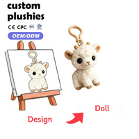 Porte-clés personnalisé en peluche douce avec personnage animal mignon, mascotte sur mesure avec impression de logo pour événements marketing