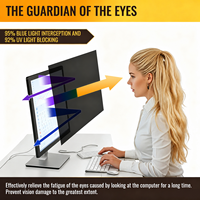 Filtro de Privacidad para Monitor de 22 Pulgadas, Protector de Pantalla Anti-Espionaje, con Filtro de Luz Azul, Anti-Reflejos, Resistente a Arañazos y Huellas Dactilares
