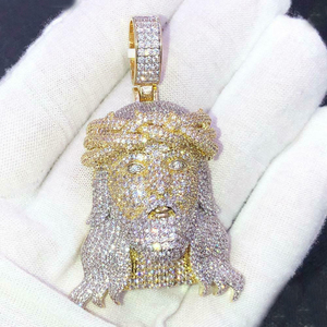 Hip Hop hommes garçon grand Christ jésus pendentif collier complet Micro pavé 5A cubique zircone CZ Cool <span class=keywords><strong>Rock</strong></span> <span class=keywords><strong>Punk</strong></span> bijoux - Product Image 1