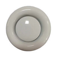 Diffuseur d'aération de plafond en acier galvanisé, disque d'alimentation circulaire à réglage manuel, valve d'air pour conduit de climatisation en aluminium