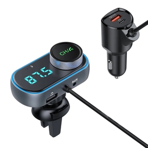 Adaptateur émetteur <span class=keywords><strong>FM</strong></span> <span class=keywords><strong>Bluetooth</strong></span> pour voiture, radio de voiture <span class=keywords><strong>Bluetooth</strong></span> mains libres, charge rapide PD30W QC3.0, réduction du bruit - Product Image 3