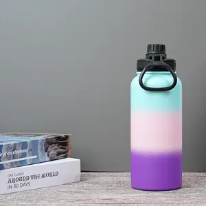 2022 big stainless steel double wall vacuum flask cycle sports wild mouth water bottle 32oz suppliers price