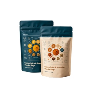 Sachets Mylar personnalisés imprimés pour poudre d'épices, avec fermeture hermétique, sans BPA, expédition FBA, MOQ 500 pour marque d'épices américaine - Product Image 1