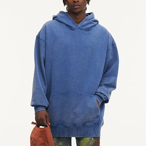 100% хлопковая винтажная толстовка с капюшоном 350GSM на заказ - Product Image 3