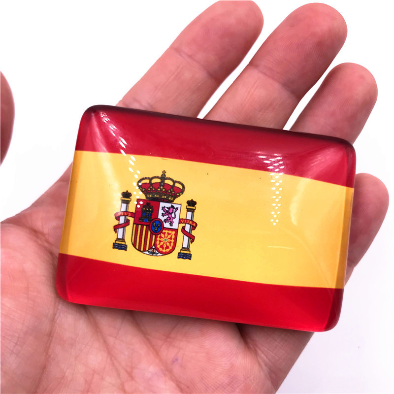 Crystal glass spain flag