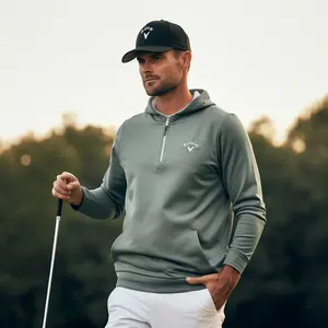 Custom mens golf pullover custom hoodie light weight athletic fitness hoodies 1/4 zipper quater zip golf hoodie