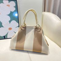 Nouveau Sac Fourre-tout Décontracté en Polyester Tricoté à Rayures 2026, Sac à Main Cosmétique en Gros