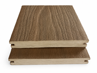 Planches de terrasse en WPC co-extrudé massif, anti-rayures, à grain de bois profondement embossé, pour projets de terrassement extérieur