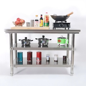 Tavolo <span class=keywords><strong>da</strong></span> <span class=keywords><strong>Lavoro</strong></span> in Acciaio Inox Resistente, <span class=keywords><strong>Banco</strong></span> <span class=keywords><strong>da</strong></span> <span class=keywords><strong>Lavoro</strong></span> Smontabile per Cucine Commerciali, Hotel, Ristoranti e Fabbriche - Product Image 2