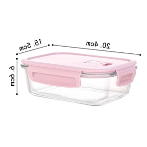 Hộp giữ tươi bằng thủy tinh borosilicate cao cấp, kín hơi, dùng được trong lò vi sóng, thích hợp cho văn phòng, trường học, sinh viên, đựng thức ăn, dung tích 410ml - Product Image 4