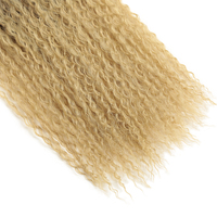 Extensions de cheveux synthétiques pour tresses brésiliennes, 28 pouces, ombrées, bouclées afro, pour tresses au crochet, pour femmes