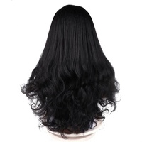 Perruque synthétique Kinky Straight avec queue enveloppante et pointes bouclées, effet ondulé naturel, avec partie en dentelle en T, volumineuse, pour usage quotidien et soirées