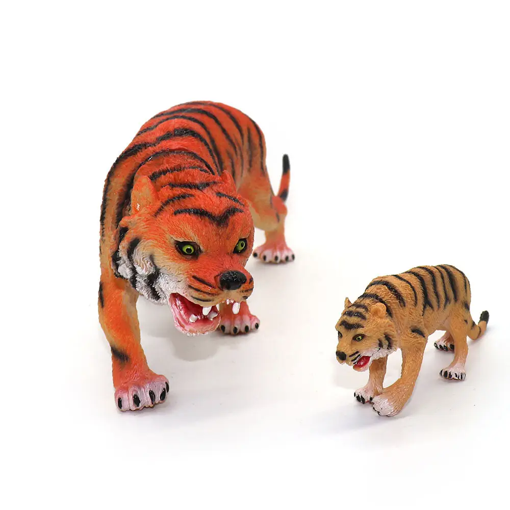 28cm vahşi orman hayvan seti Mini plastik kaplan oyuncaklar