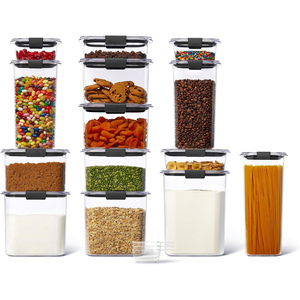 Hot Sale Airtight Food Plastic Canisters BPA Free PET <b>Kitchen</b> Clear Cereal Coffee Tea Dry Food Storage Containers with Lids - Product Image 1
