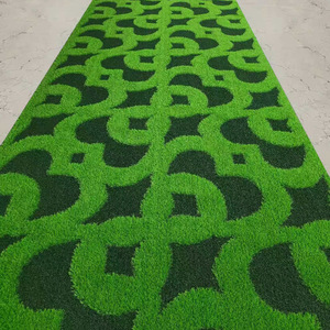 <span class=keywords><strong>Tapis</strong></span> en herbe synthétique haut de gamme personnalisé, imprimé en 3D, à motifs géométriques brodés, pour événements et mariages - Product Image 1