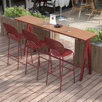 Ensemble table et chaises de bar minimaliste pour café en plein air, table haute pour espace de loisirs en patio, table longue et étroite pour balcon ou fenêtre