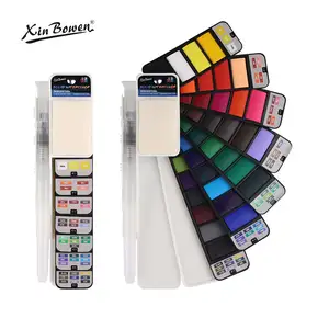 Xin Bowen New style 25 colors Artist Paint 3ml Push-pull Plastic Box Watercolor Cake Solid Watercolor