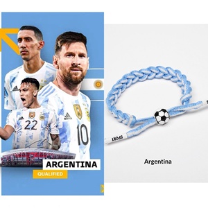 Bracelet tissé Football Star 21cm Multi-sports Portugal Brésil France pour la Coupe d'Europe Allemagne Souvenir - Product Image 2