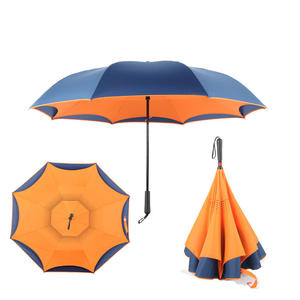 Высококачественный инвертированный зонт с двойным слоем, ветрозащитный, водонепроницаемый, с ручным управлением, с цветочным дизайном, защитой от УФ-излучения UV50+ и возможностью нанесения логотипа - Product Image 3