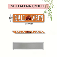 Böse Hexe mit Hexenhut Halloween Orange Metallschild