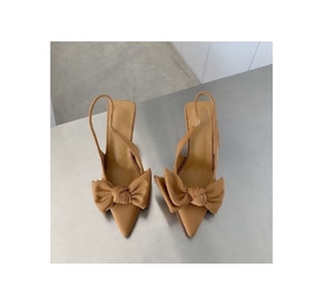 Sandalias de tacón alto con punta en pico y lazo, de moda de verano, para mujer - Product Image 1