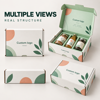 Boîte cadeau en gros, ensemble de trois articles, avec insert ajusté, en carton imprimé, pour emballage de bouteilles et bocaux, boîte d'expédition