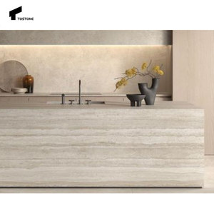 Tostone fabbrica su misura isola naturale travertino tavolo per casa Villa appartamento da pranzo isola scrivania Vanity pannello parete superiore - Product Image 1