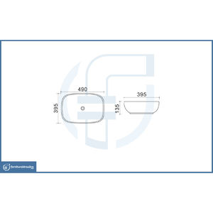 Lavabo de Encimera Moderno y Tradicional de 49x39.5cm, Lavabos Ovalados Rústicos para Baño, Materiales de Porcelana, Mármol y Piedra para Hoteles - Product Image 3