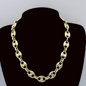 Vente en gros <span class=keywords><strong>de</strong></span> haute qualité 18k plaqué or <span class=keywords><strong>grain</strong></span> <span class=keywords><strong>de</strong></span> <span class=keywords><strong>café</strong></span> chaîne bracelet collier ensemble <span class=keywords><strong>de</strong></span> bijoux pour hommes et femmes - Product Image 4